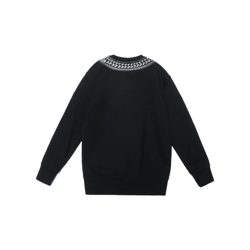 Givenchy Tag Effect Embossed Chain Collar Sweatshirt-1
