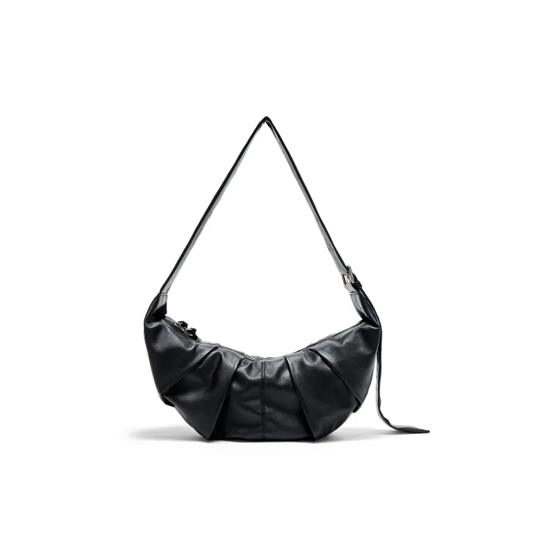 Yawei Kuroda PU With Artificial Leather Crossbody Bags Medium Size Unisex Black-1