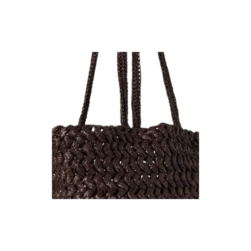 THE ROW Raffia Fiber Tote Bag, Shopping Bag, Handbag, Shoulder Bag Women's Brown-4