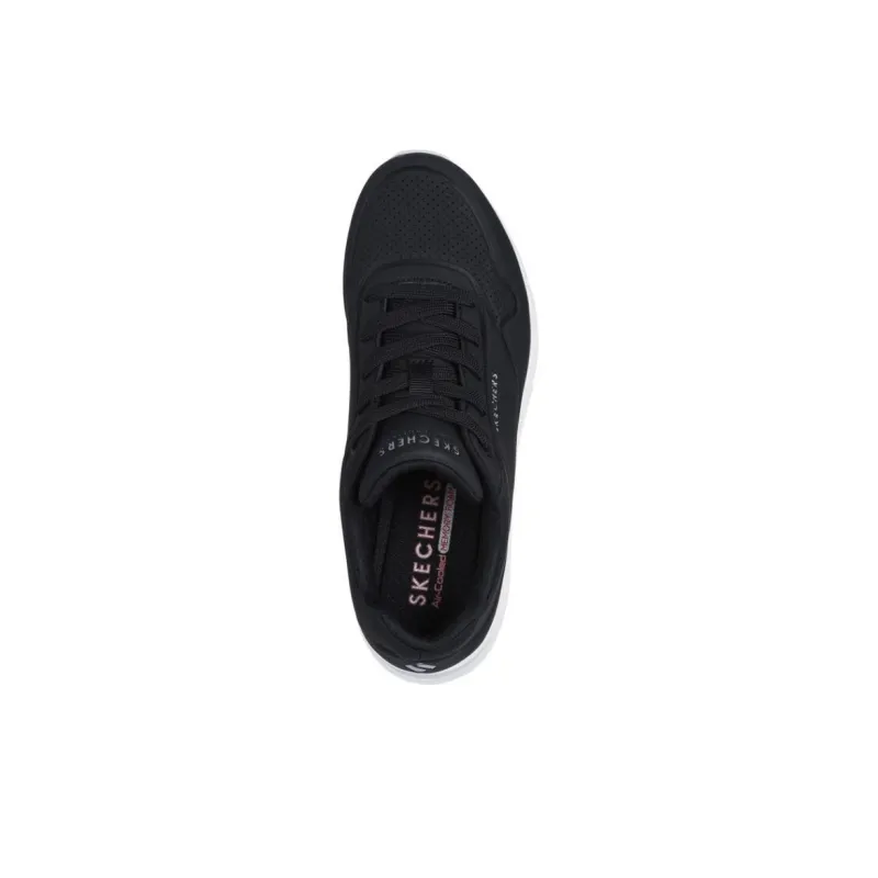Skechers Uno Lite Anti-Slip And Wear-Resistant Height Increasing Low-Top Casual Shoes Women's Black-3
