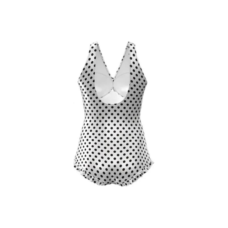 TOSWIM One-piece Swimsuit Women's Black And White Polka Dot-1