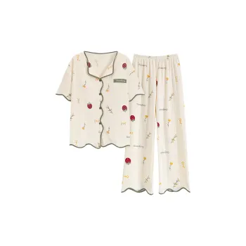 The Story Of The Flower Season Pajama Set Women's Apricot