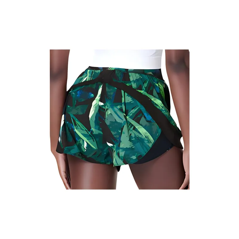Sweaty Betty Casual Shorts Women's Green Palm Tree-1