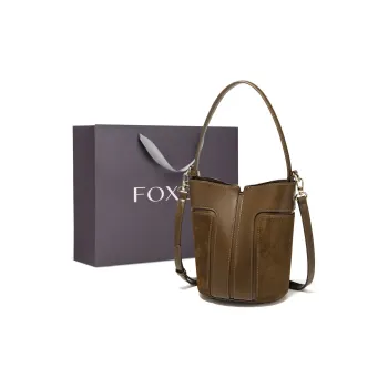 FOXER Synthetic Leather Crossbody Bag Shoulder Bag Small Size Women's Green Brown/Chestnut Brown