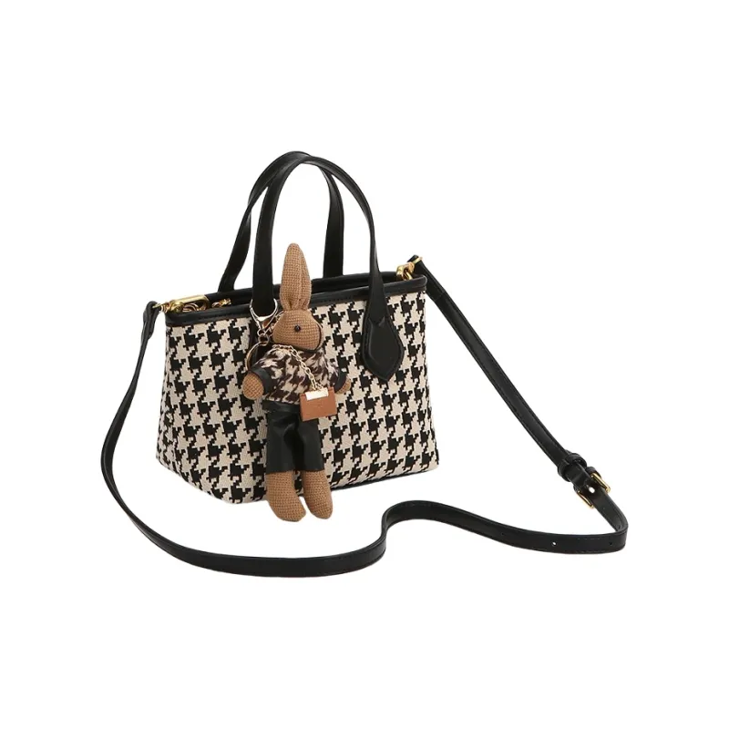 PESASRIE Microfiber Synthetic Leather Crossbody Handbags Regular Women's Black-4
