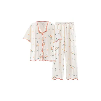 The Story Of The Flower Season Pajama Set Women's White