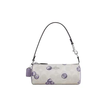 COACH Nolita Signature Canvas One Shoulder Handbags Small Size Women's Silver & Chalk & Light Purple