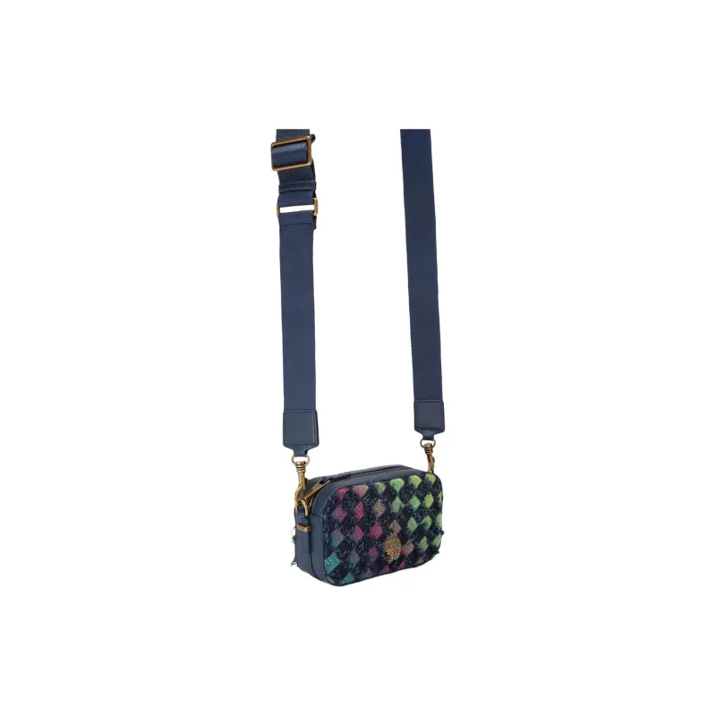 Kurt Geiger London Denim Camera Bag Shoulder Bag Crossbody Bag Small Size Women's Blue & Multicolor-1