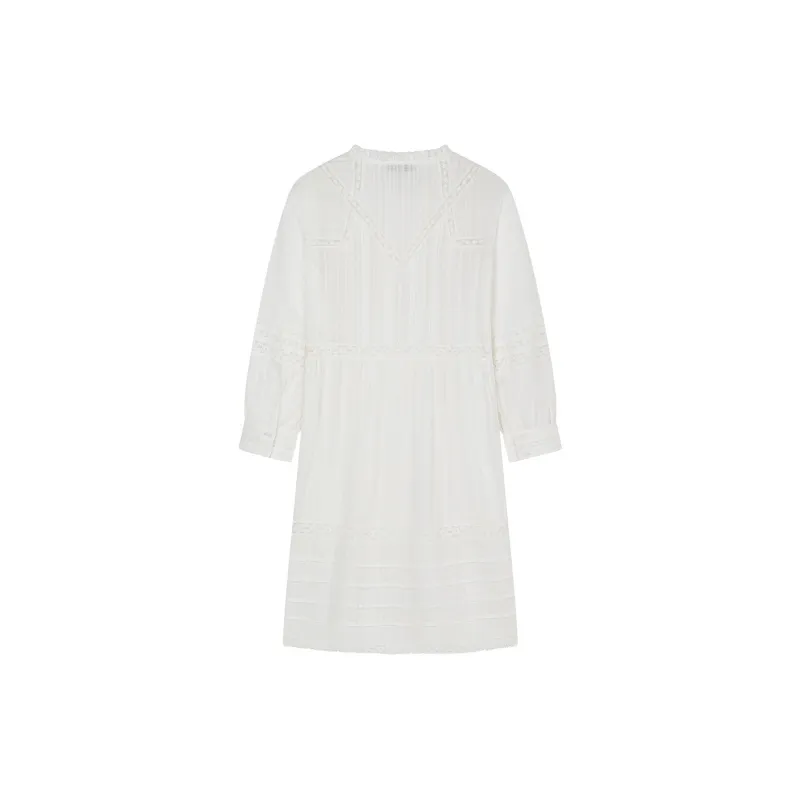 Teenie Weenie Long Sleeved Dresses Women's White-1