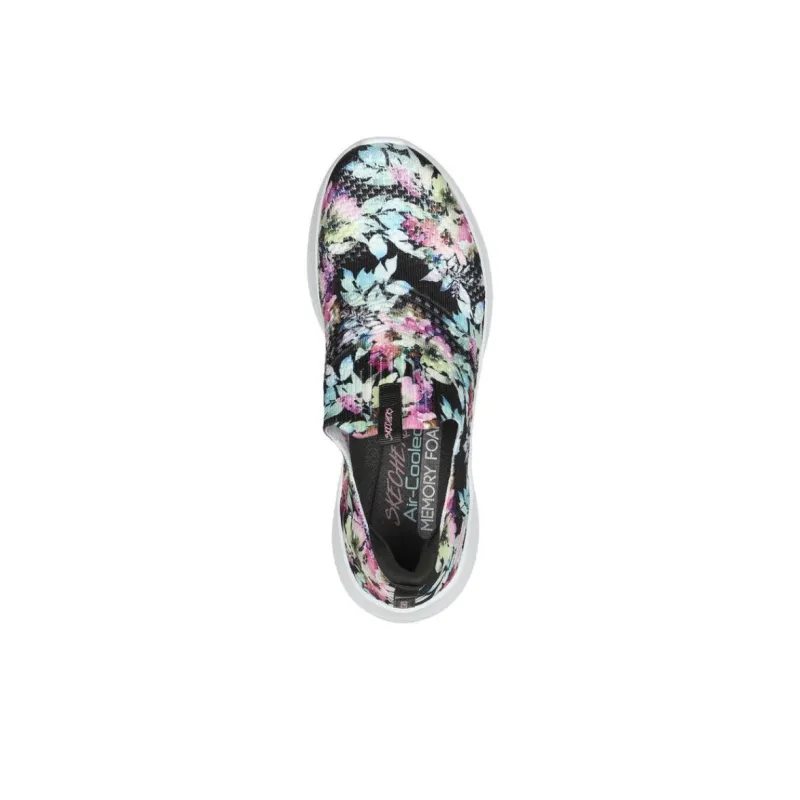 Skechers Ultra Flex 3.0 Flower Road Cushioning Breathable Low-Top Casual Shoes Women's Black-3
