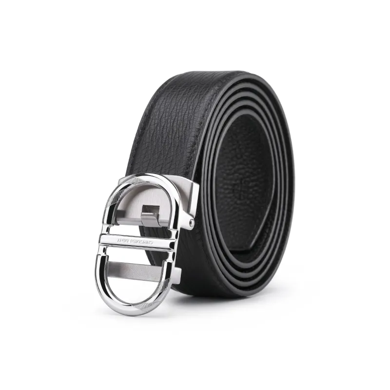 Chrisdien Deny Trendy Business Automatic Buckle With A Touch Of Design Cow Leather Leather Belts Men's Width 3.4CM-0