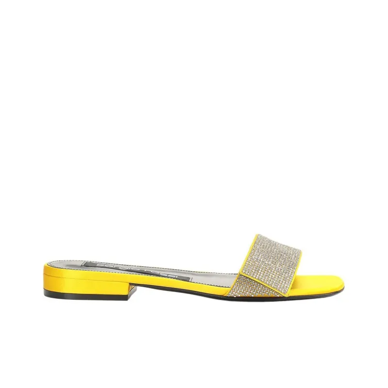 SERGIO ROSSI Sr Paris Slide Slippers Women's Yellow-1