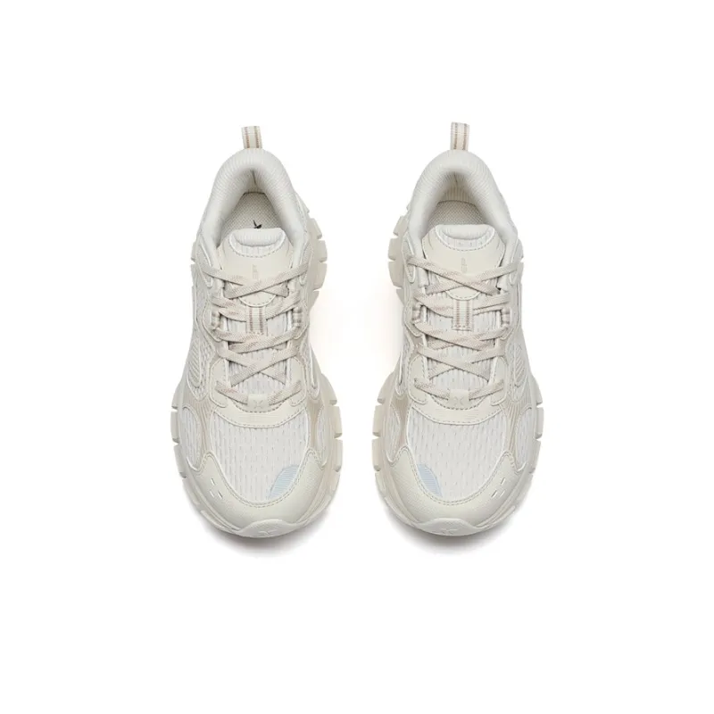 XTEP Basque Lightweight Height Increasing Coverage Low-Top Casual Shoes Women's Fresh Look Milk Cheese-4