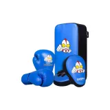 Kids' Boxing Gloves+Hand Target 2 Pack+Kick Pads 1 Pack (Blue)