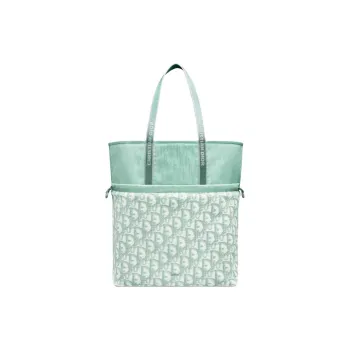 DIOR Cotton Terry Cloth With Nylon Tote Bag Shopping Bag Shoulder Bag Handbag Men's Light Green