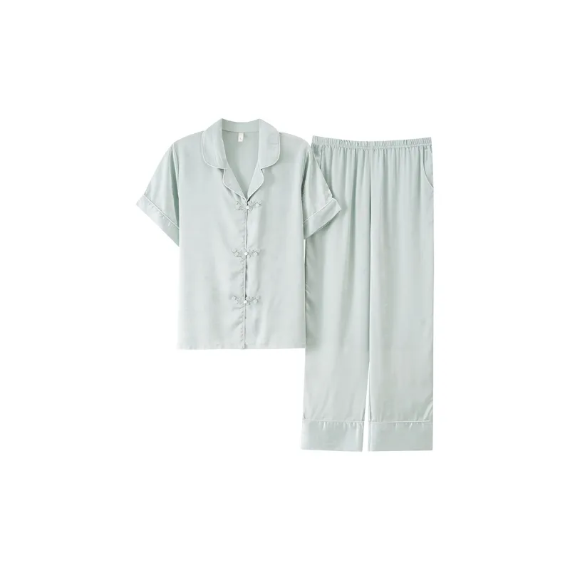 The Story Of The Flower Season Pajama Set Women's Light Green-0