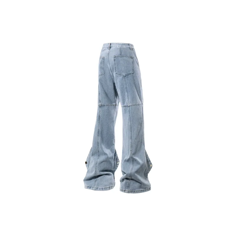 POLAR BEAR Thin Refreshing Jeans Unisex Bootcut Yellow Mud Black Pants-30