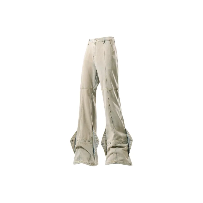 POLAR BEAR Thin Refreshing Jeans Unisex Bootcut Yellow Mud Black Pants-21