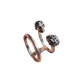 Alexander McQueen Twin Skull Double Ring
