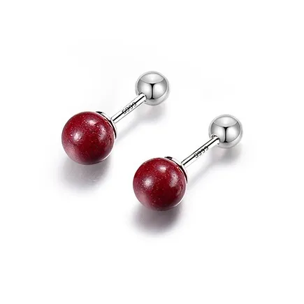 Red All Year Round Jade Stud Earrings Women's-1