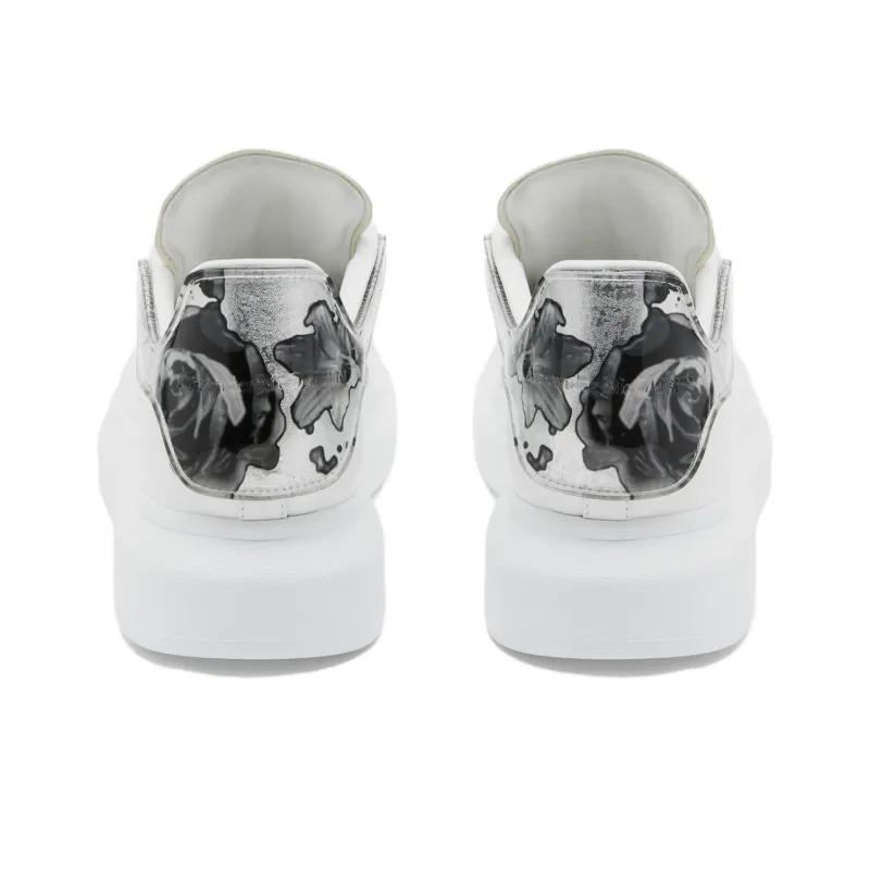 Alexander McQueen Low Top Skateboard Shoes Men's White Silver Black-5