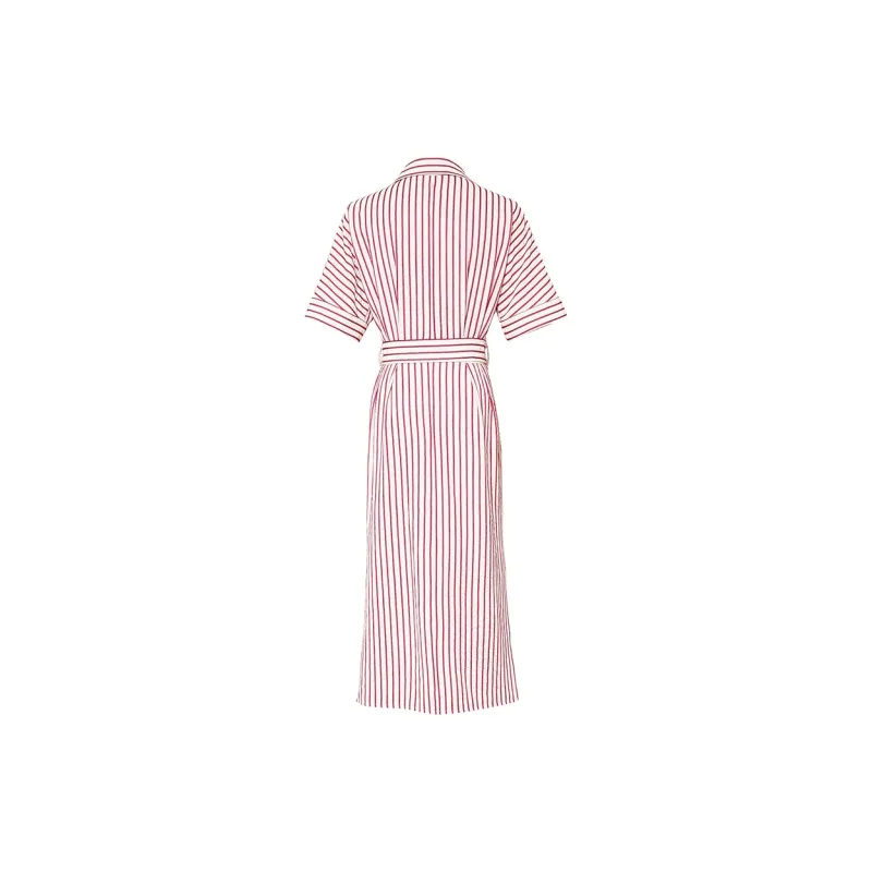 Duffy Fashion Short Sleeved Dresses Women's Apricot Red-1