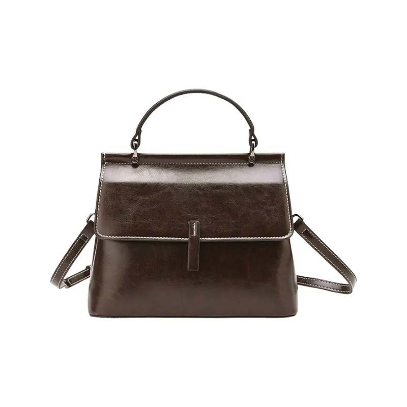 TTaG．baG Cow Leather Shoulder Bag Regular Women's Burgundy/Coffee/Black/Brown-4