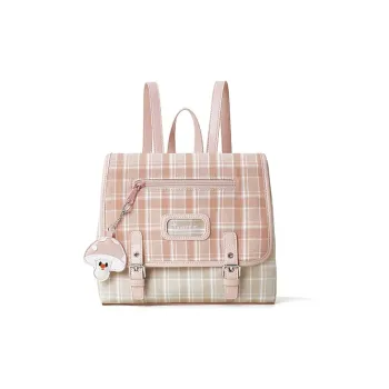 Sound For Life Fabric, Synthetic Leather Backpack Women's Pink/Khaki
