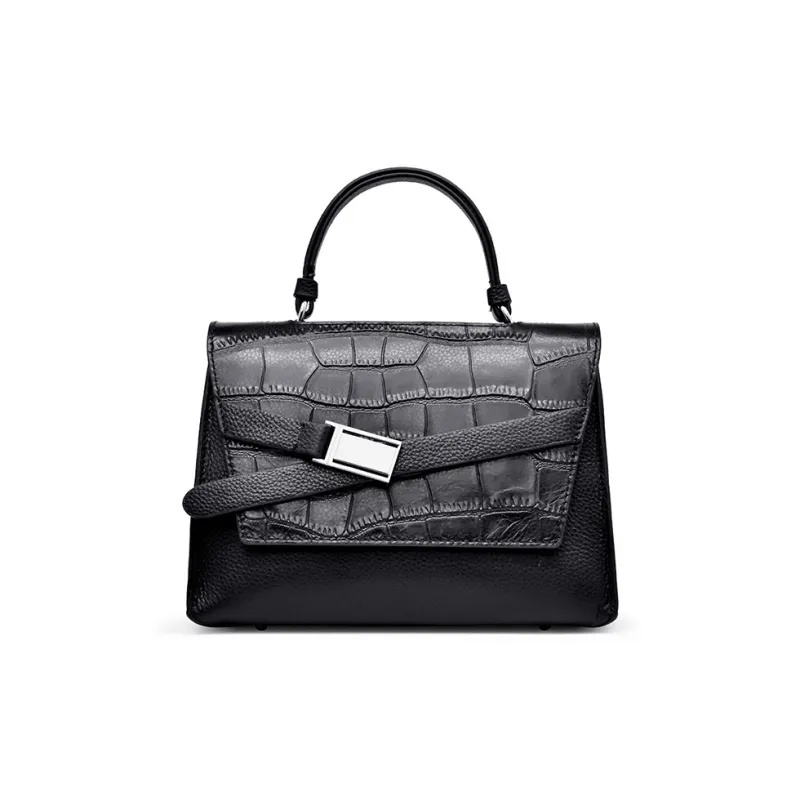 TTaG．baG Cow Leather Shoulder Bag, Crossbody Bag, Handbag Regular Women's Lake Blue/Black-5