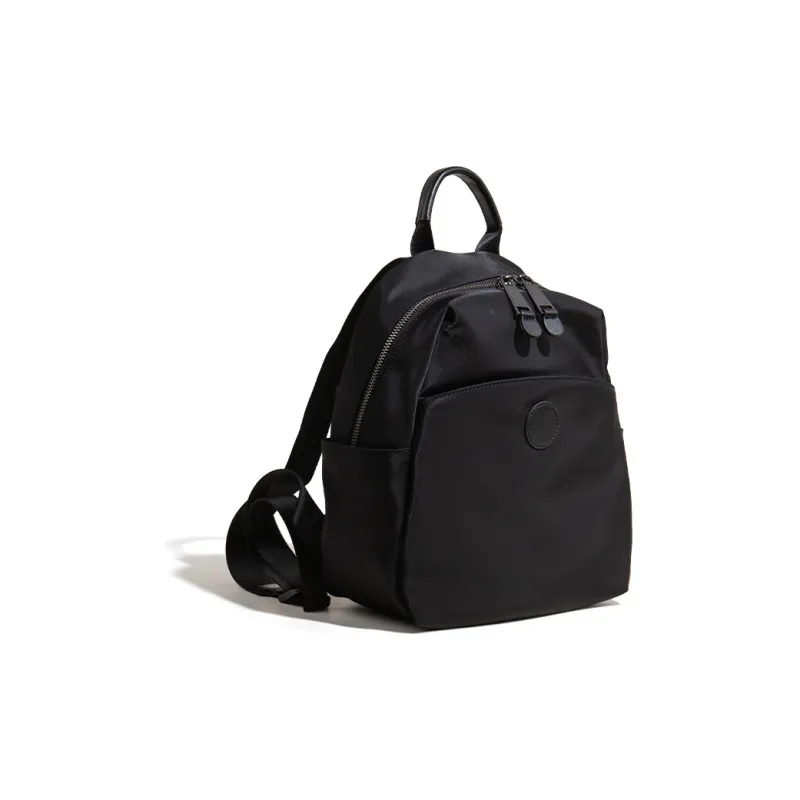 MISS MUSI Nylon With Cow Leather Backpacks Medium Size Women's Pink/Gray/Black/Apricot-1