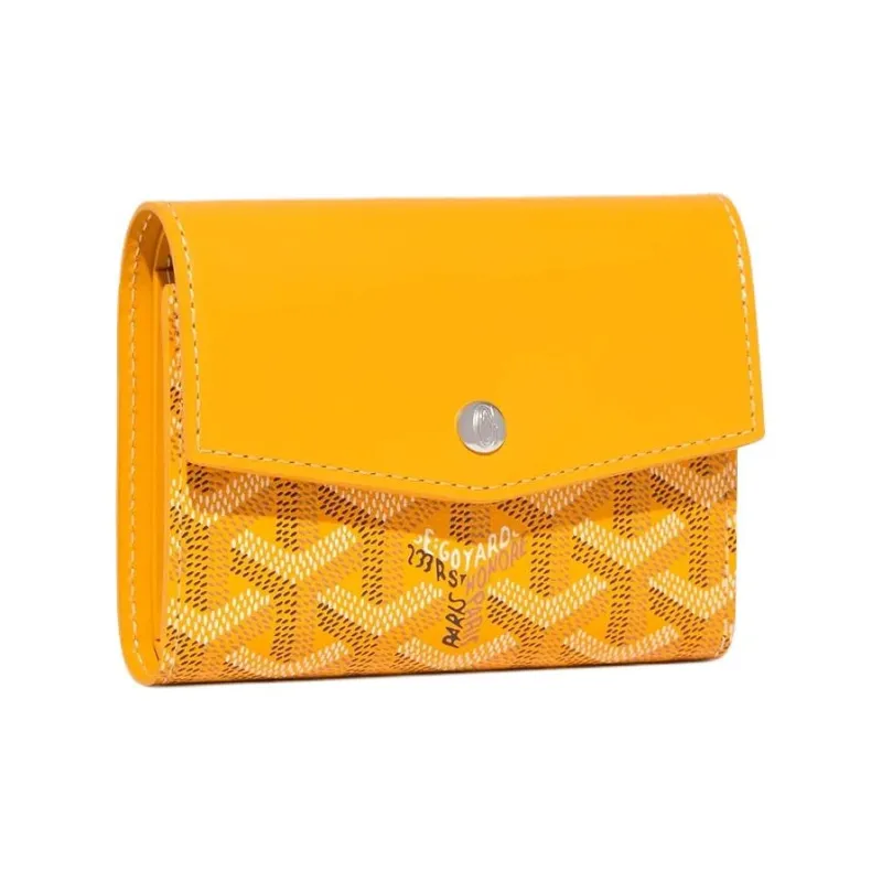 GOYARD Canvas With Calfskin Wallet Unisex Yellow-0