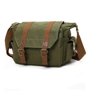 TTaG．baG Polyester Shoulder Bag Crossbody Bag Regular Unisex Army Green/Earth Yellow