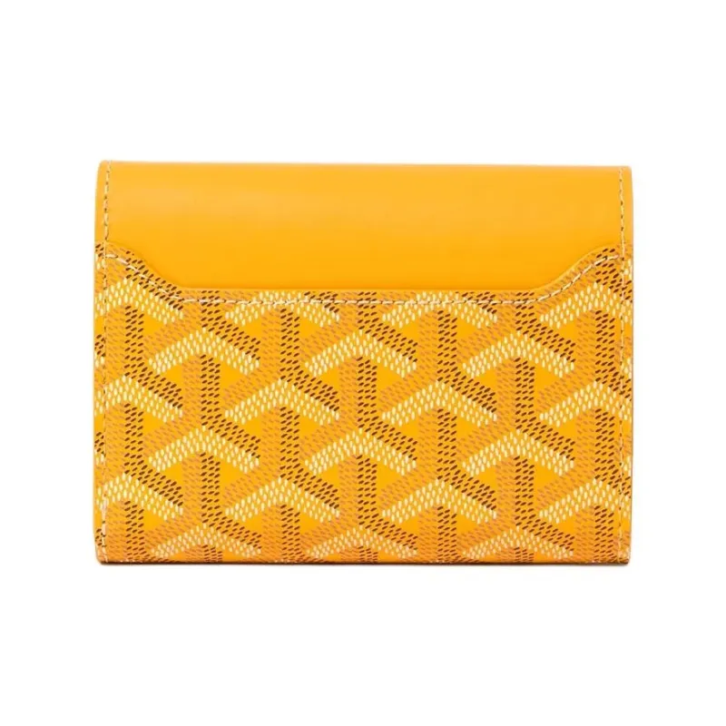 GOYARD Canvas With Calfskin Wallet Unisex Yellow-2