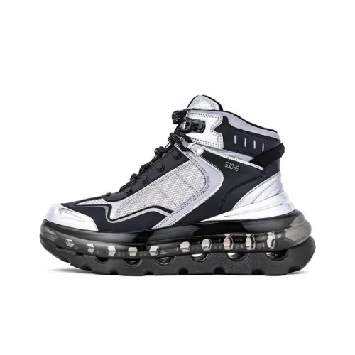 Shoes53045 캐주얼 신발 하이탑 실버 그레이 남녀공용