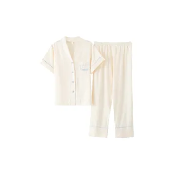 The Story Of The Flower Season Pajama Set Women's White