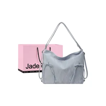 Jade En Plus PU Backpack Shoulder Bag Backpack Regular Women's Blue/Ecru/Pink/Black/Silver