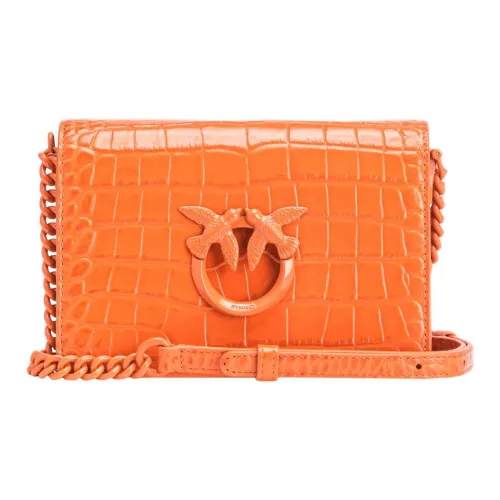 PINKO Click Series Leather Shoulder Bag Crossbody Bag Mini Women's Orange
