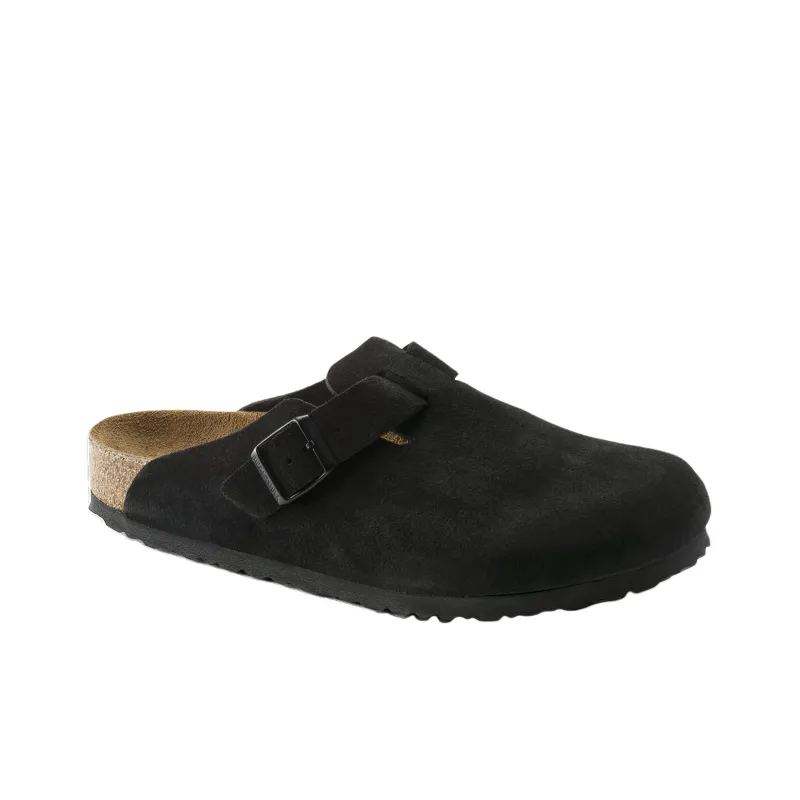 Birkenstock Boston Soft Footbed Suede 'Black'-1
