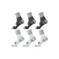6 Pack (3 Dark Gray+3 White Blue)
