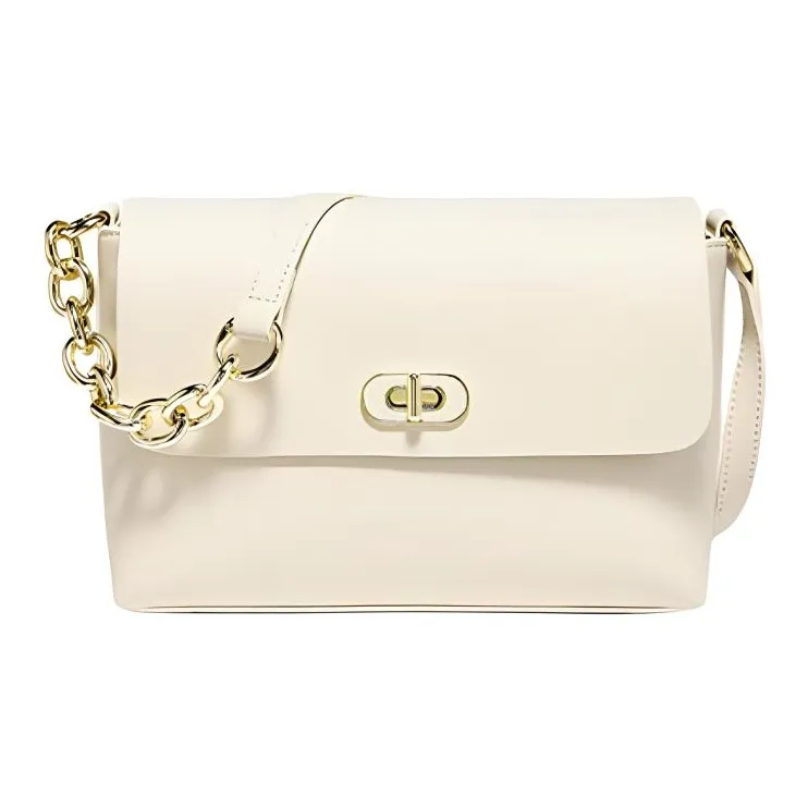 FOXER Cow Leather Premium Fashion Refined Summer Travel Women's Bag Regular Women's Milkshake White/Caramel-1
