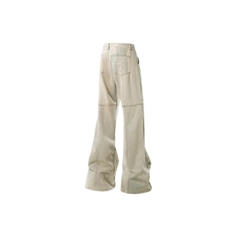 POLAR BEAR Thin Refreshing Jeans Unisex Bootcut Yellow Mud Black Pants-22