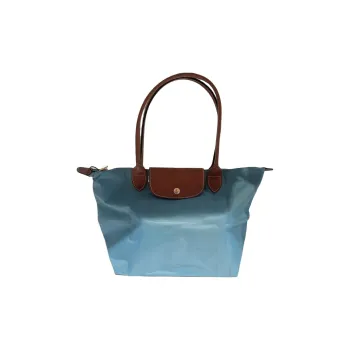 LONGCHAMP Le Pliage 28 Long Handle Fabric Small Tote Bag Women's Blue