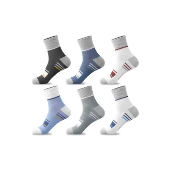 H YXIANG Mid Calf Socks Men's 6 Pack