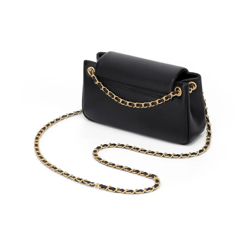Simvay Clos Cow Leather With Synthetic Leather Shoulder Bag Crossbody Bag Shoulder Bag Small Size Women's White/Black-9