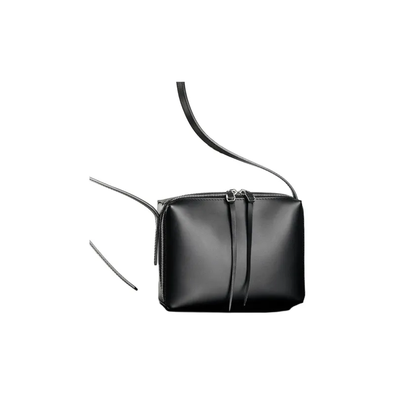 MEIYANG Cow Leather Crossbody Bag, Shoulder Bag Women's Black-1