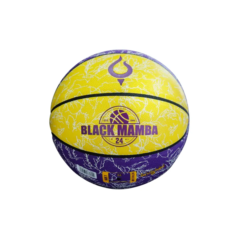 JEEANLEAN PU Basketball Purple Yellow Size 7 Training Unisex-0