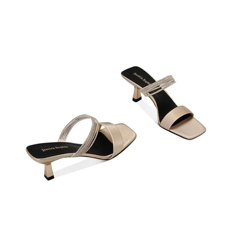 JESSICA SOPHIA Rhinestone Slip Resistant Abrasion Resistant Slide Slippers Women's-5