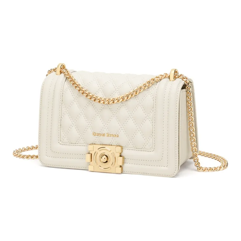 Simvay Clos Cow Leather With Synthetic Leather Small Square Shoulder Bag Regular Women's Black/White-9