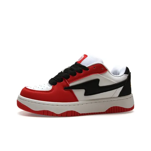 STUR YSN Wear resistant And Lightweight Low Top Skateboard Shoes Unisex Black Red