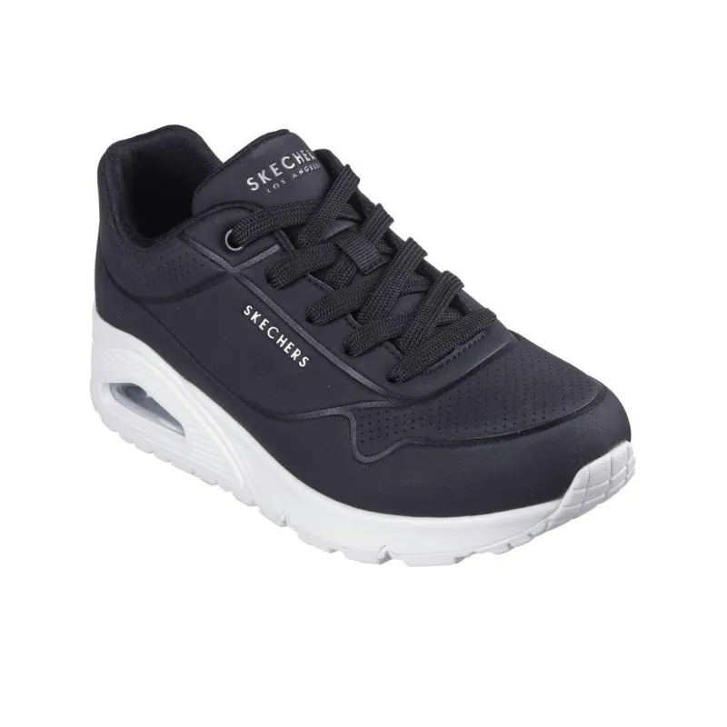 Skechers Uno Lite Anti-Slip And Wear-Resistant Height Increasing Low-Top Casual Shoes Women's Black-2